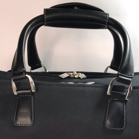 Diane Von Furstenberg Black Micro Suede Travel Carry-On Bag - Picture 6 of 16